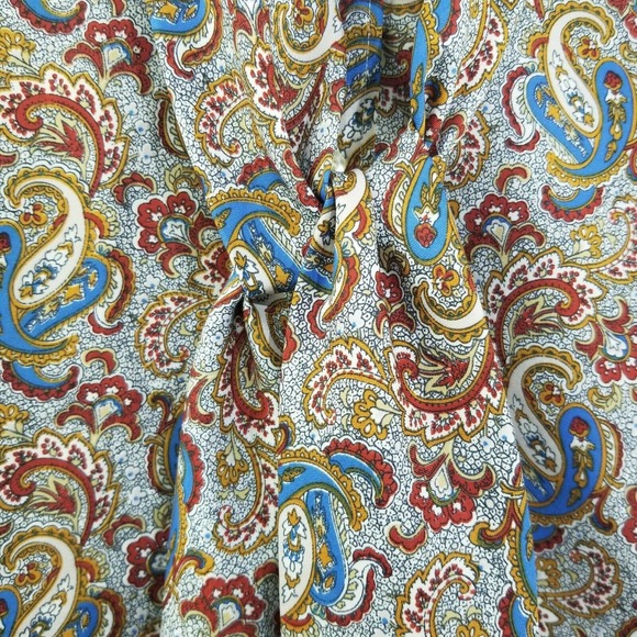 Vintage Tie Neck Blouse LS Paisley Top Size 11/12 - Picture 3 of 10
